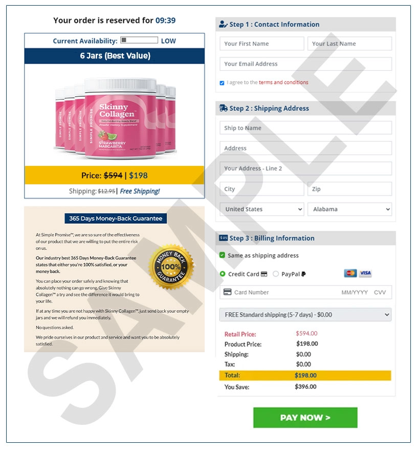 Skinny Collagen Checkout Page
